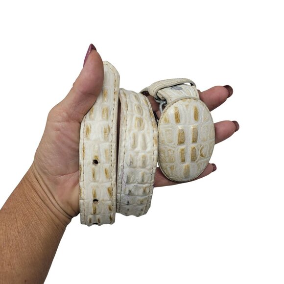 Vtg Donaldo Western Wear Cream Alligator Leather Belt Sz XS 24" Rodeo Cowboy‎ - Picture 12 of 12